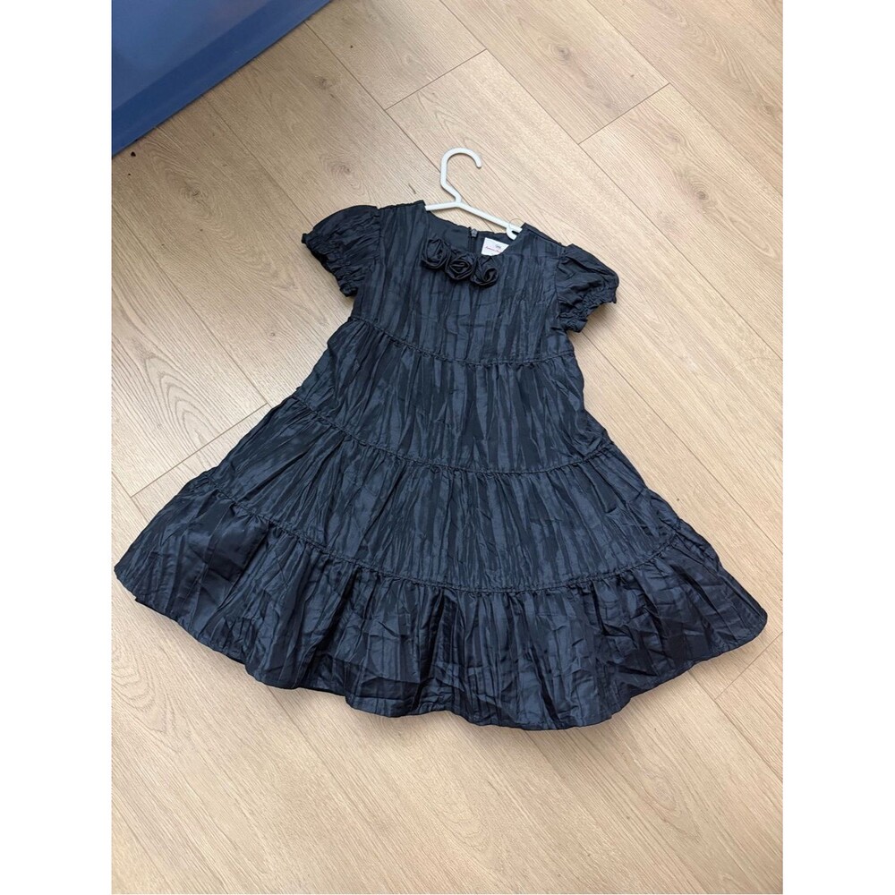 Hanna Andersson taffeta kids dress black 100cm